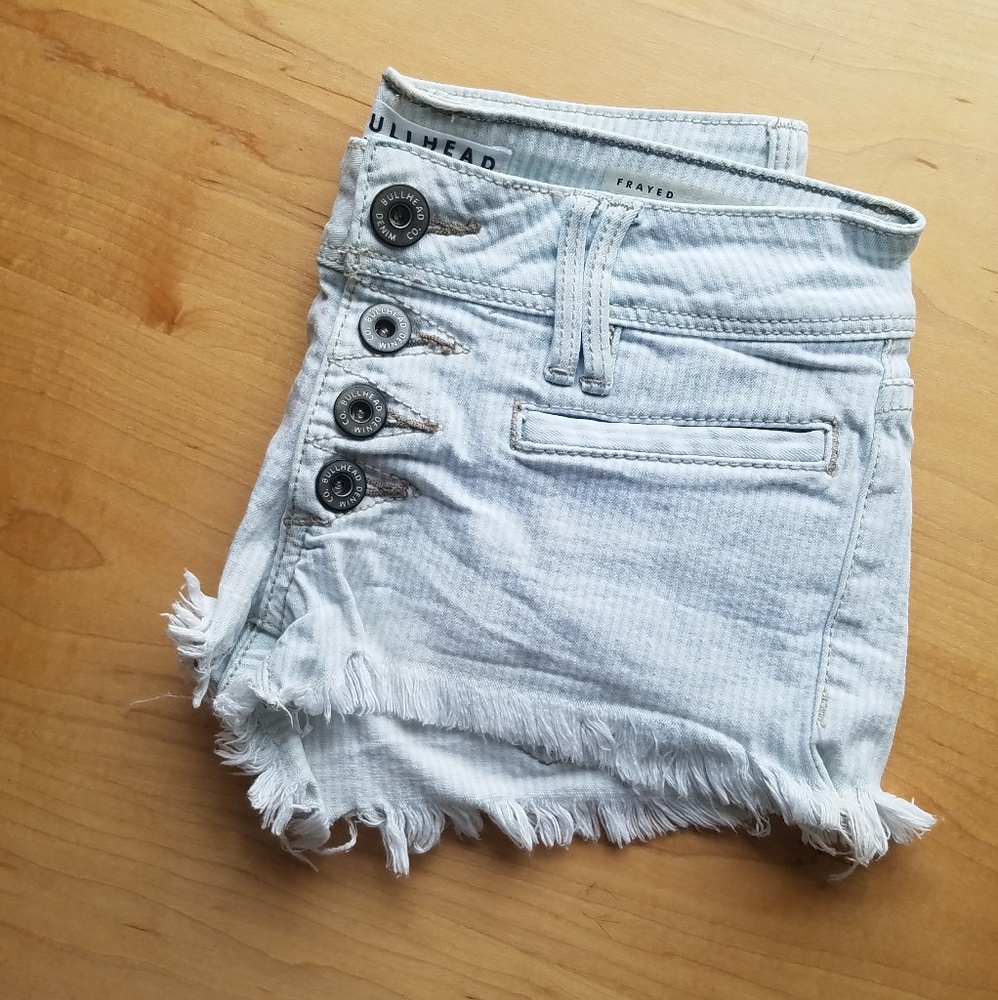 Baby-Stripe Button Shorts